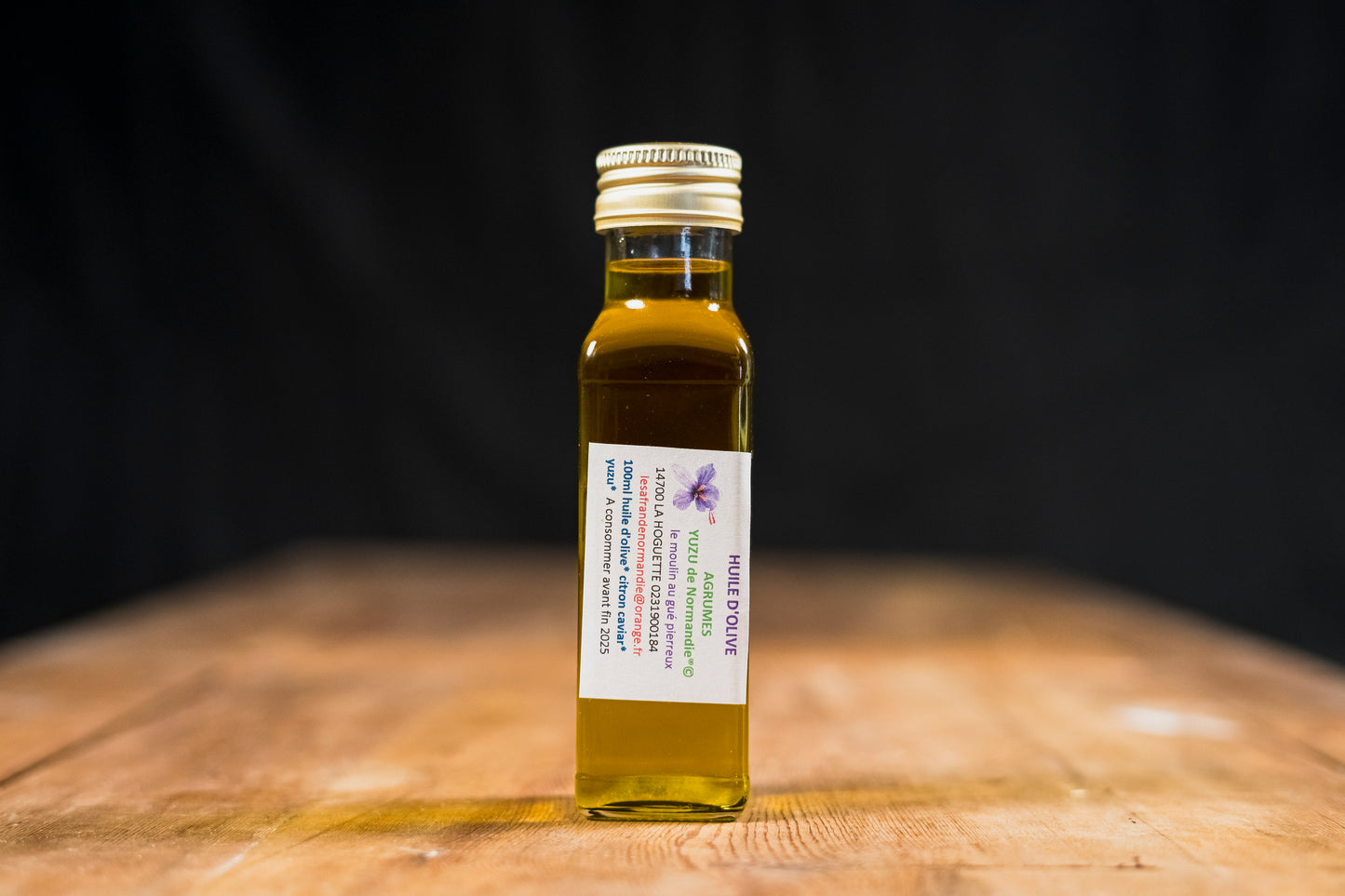 Huile d'olive arrangée aux agrumes normands