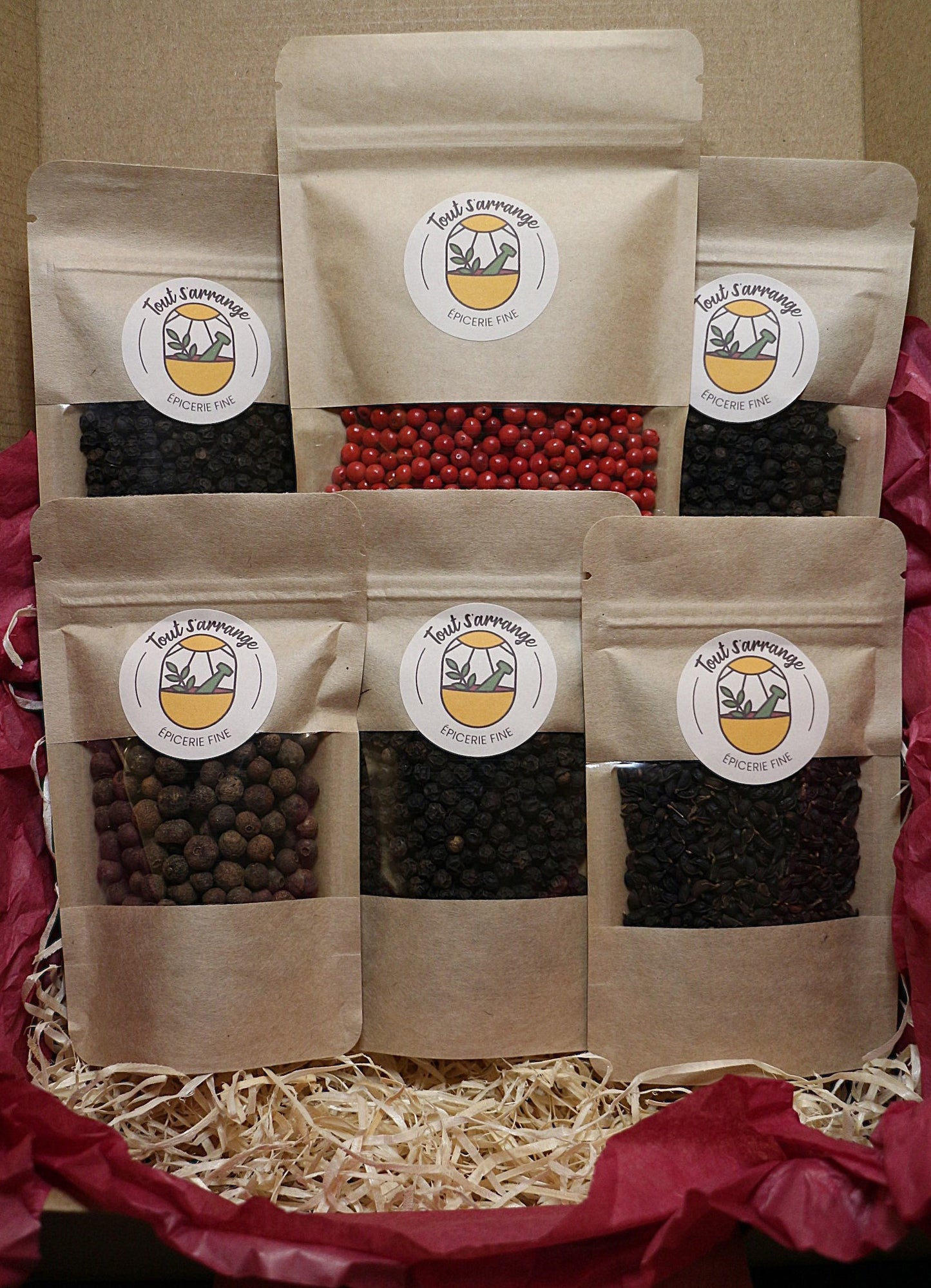 Coffret cadeau 6 poivres et baies